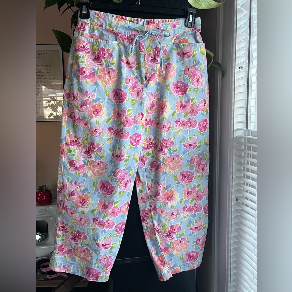 Sag Harbor Sport Floral Print Capri Pants